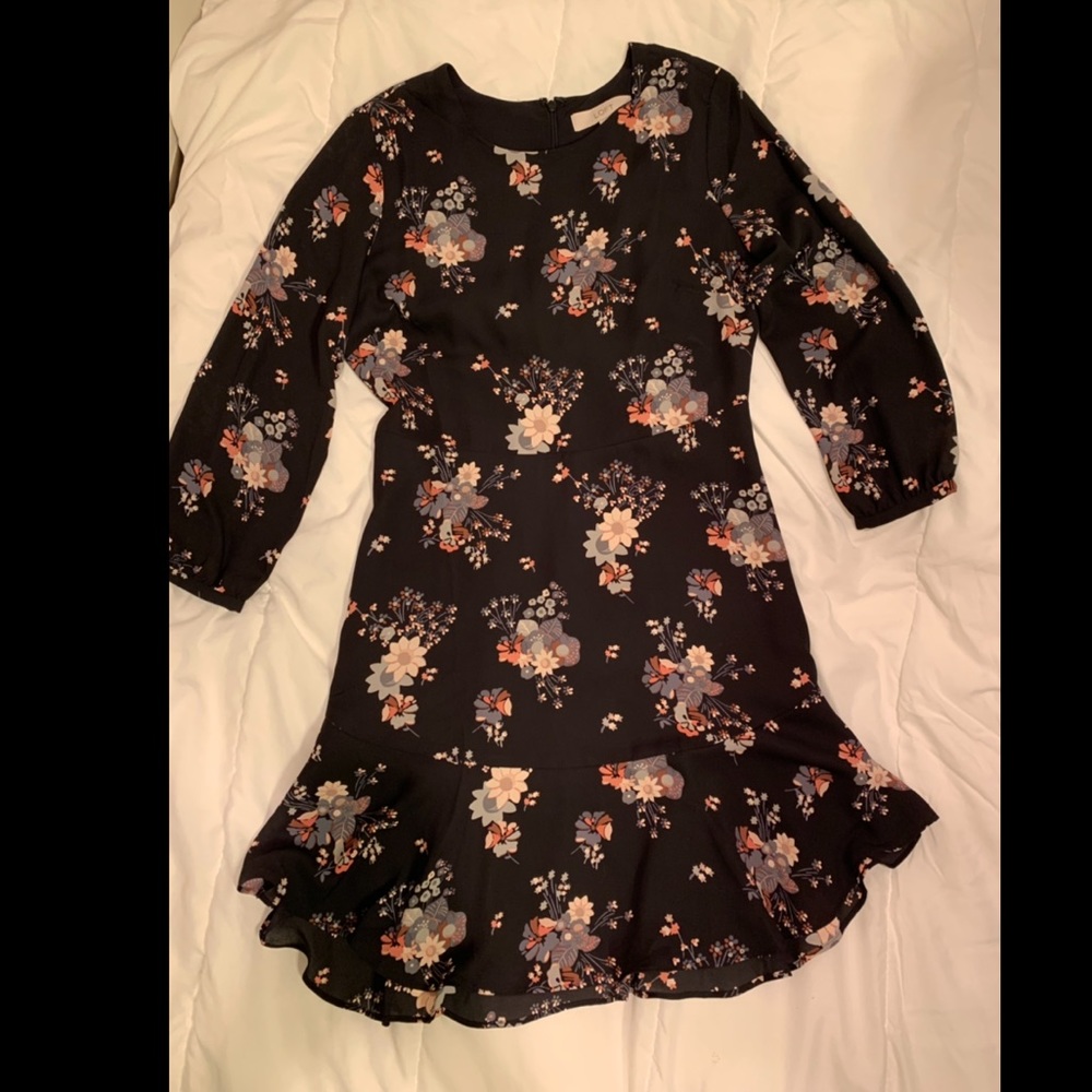 Black and white floral dress